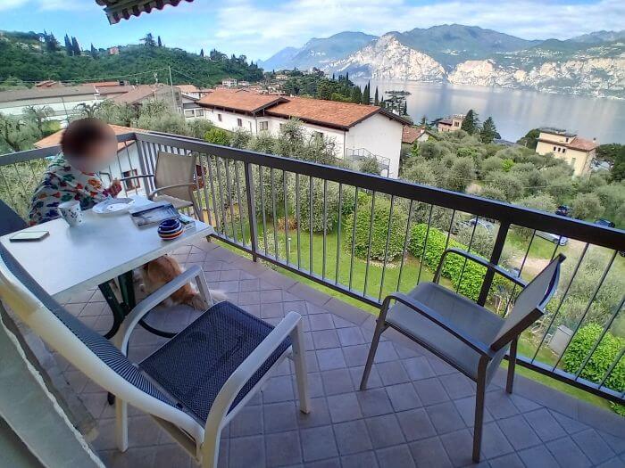 Foto di Appartamenti Andreis a Malcesine con balcone vista lago, uso giardino e piscina